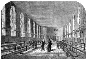 The upper schoolroom of Merchant Taylors School, 1862. Creator: Unknown