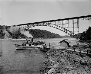 Passenger Steamer Prints: Upper Steel Arch Bridge, Niagara, between 1898 and 1899. Creator: Unknown