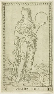 Mantegna Prints: Urania, plate twelve from Apollo and the Muses, c.1465. Creator: Unknown
