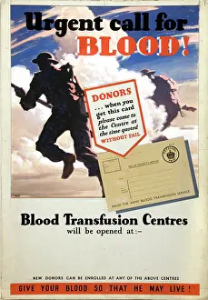 The National Archives Prints: Urgent call for blood, World War II poster, between 1939 and 1946
