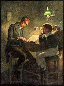 Clerk Prints: Uriah Heep and David Copperfield, c1900. Creator: Harold Copping