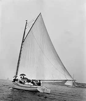 Ursula, a Newport catboat, 1895. Creator: Johns Johnston