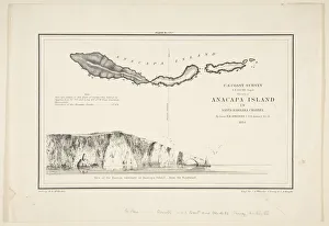 James A Prints: U.S. Coast Survey... Sketch of Anapaca Island in Santa Barbara Channel, 1854-57