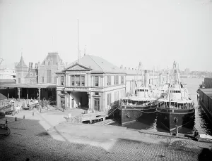 Us Government Prints: U.S. Government Dock and Wall Street Ferry