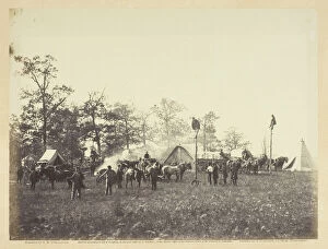 Telecommunications Gallery: U.S. Military Telegraph Construction Corps, April 1864. Creator: Alexander Gardner