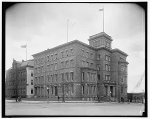 U.S. Public Health Service building, B St. SE, between 1910 and 1920. Creator: Harris & Ewing. U.S. Public Health Service building, B St. SE, between 1910 and 1920. Creator: Harris & Ewing