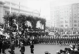 U.S. Sailors in Columbus Day Parade, between c1910 and c1915. Creator: Bain News Service
