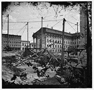 Construction Site Gallery: U.S. Treasury before completion. Washington, D.C. ca. 1860. Creator: Unknown