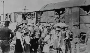 Us Marines Prints: U.S. troops in France, 1917 or 1918. Creator: Bain News Service