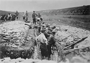 Learning Prints: U.S. troops in trench in France, 1917. Creator: Bain News Service