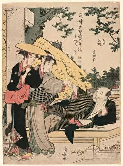 Holding Hands Gallery: Ushi-no-gozen, from the series 'Famous Places of Edo (Edo meisho)', c. 1783 / 84