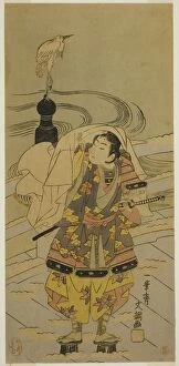 Ardeidae Gallery: Ushiwaka-maru on the Gojo Bridge, reprint of c. 1769 design. Creator: Ippitsusai Buncho