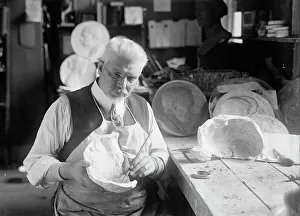 Making Prints: U.S.J. Dunbar with Death Mask of Admiral Dewey