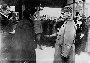 Uskub - King Servia - Welcomed by mayor, between c1910 and c1915. Creator: Bain News Service