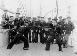 Opponent Prints: U.S.S. Atlanta, sword exercise, between 1886 and 1901. Creator: Unknown