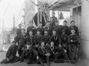 Crewmen Prints: U.S.S. Brooklyn, berth deck cooks, between 1896 and 1899. Creator: Unknown