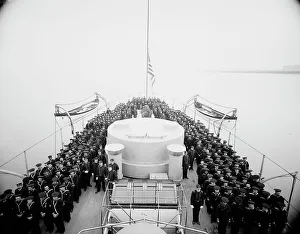 Lifeboats Prints: U.S.S. Brooklyn, ship's company, c.between 1896 and 1899. Creator: Unknown