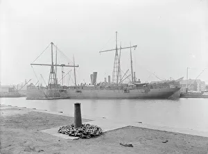 Navy Yard Prints: U.S.S. Buffalo, at Brooklyn Navy Yard, between 1898 and 1901. Creator: Unknown