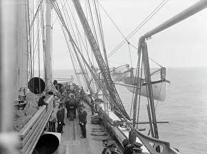 Rigging Prints: U.S.S. Hartford, inspection, looking aft