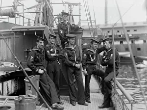 Crewmen Prints: U.S.S. Huntress, crew, 1898. Creator: Unknown