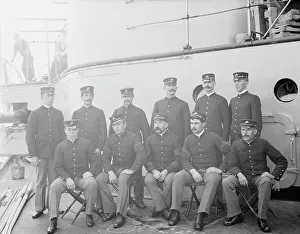 Marines Prints: U.S.S. Indiana, group of marines, between 1895 and 1901. Creator: Unknown