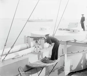 Machine Gun Prints: U.S.S. Iowa, machine gun, between 1897 and 1901. Creator: Unknown
