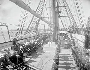 Pre Dreadnought Prints: U.S.S. Kearsarge, inspection, between 1890 and 1894. Creator: William H. Jackson
