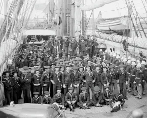 Sloop Prints: U.S.S. Kearsarge, ship's company, between 1890 and 1894. Creator: Unknown