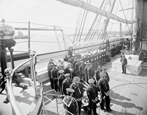 Pre Dreadnought Prints: U.S.S. Kearsarge, Sunday morning services