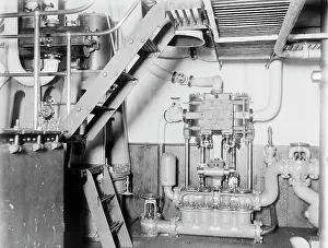 Uss Kentucky Prints: U.S.S. Kentucky, engine room, 1900 or 1901. Creator: Unknown