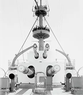 Us Marines Prints: U.S.S. Kentucky, forward gun turrets, 1900 or 1901. Creator: Unknown