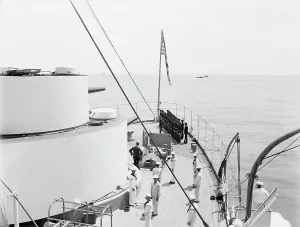 Hart Edward H Prints: U.S.S. Kentucky, inspection on quarter deck, 1900 or 1901. Creator: Edward H Hart