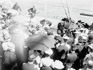 Uss Kentucky Prints: U.S.S. Kentucky, presentation of silver service, 1900 or 1901. Creator: Unknown
