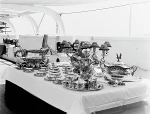 Hart Edward H Prints: U.S.S. Kentucky silver service