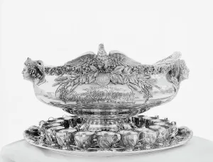 Mugs Prints: U.S.S. Kentucky's punch bowl, 1900 or 1901. Creator: Unknown
