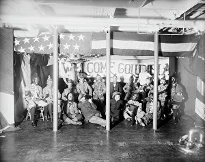 Dry Plate Negative Prints: U.S.S. Maine, the actors, 1896. Creator: Unknown