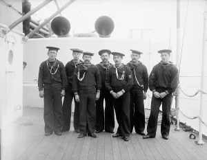 Petty Officer Prints: U.S.S. Maine, petty officers, 1896. Creator: Unknown