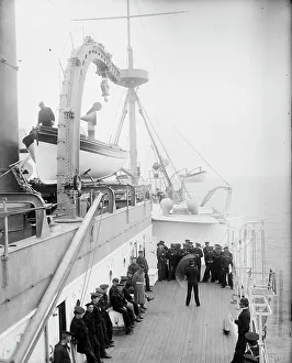 Lifeboat Prints: U.S.S. Maine, signal drill, (1896?). Creator: William H. Jackson