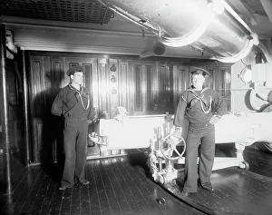 Torpedoes Prints: U.S.S. Maine, torpedo tube, (1896?). Creator: Unknown