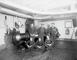 Torpedoes Prints: U.S.S. Maine, torpedo tube, (1896?). Creator: Unknown