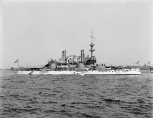 Pre Dreadnought Prints: U.S.S. Massachusetts, 1899. Creator: William H. Jackson