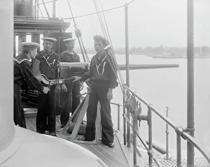 Crewmen Prints: U.S.S. Massachusetts, 6 pounder and crew, between 1896 and 1901. Creator: Unknown