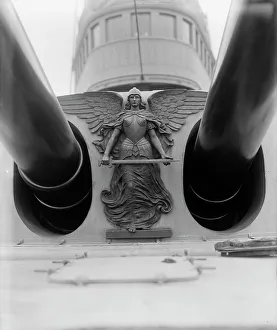 Pre Dreadnought Prints: U.S.S. Massachusetts, figure of victory, between 1896 and 1901. Creator: Unknown