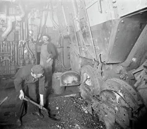 Shovel Prints: U.S.S. Massachusetts, fire room, between 1896 and 1901. Creator: Unknown