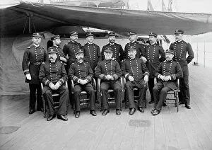 10 X 8 In Prints: U.S.S. Miantonomoh, Capt. Montgomery Sicard and officers