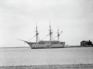 Training Ship Prints: U.S.S. New Hampshire at Coasters Harbor, between 1890 and 1901. Creator: Unknown