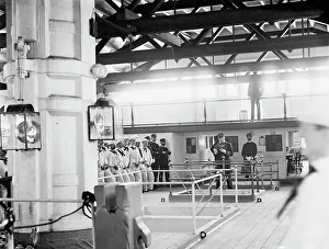Training Ship Prints: U.S.S. New Hampshire, reading the articles of war