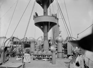 Crows Nest Prints: U.S.S. New Orleans, looking forward from quarter-deck, 1900 or 1901. Creator: Unknown