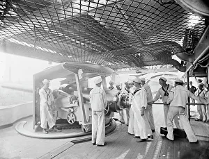 William Cramp And Sons Prints: U.S.S. New York, 8 inch gun and crew, between 1893 and 1901. Creator: William H. Jackson