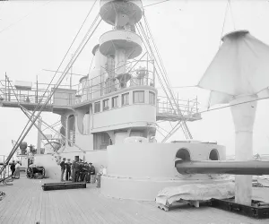 Hart Edward H Prints: U.S.S. New York bridge and pilot house, 1899 July 5. Creator: Edward H Hart